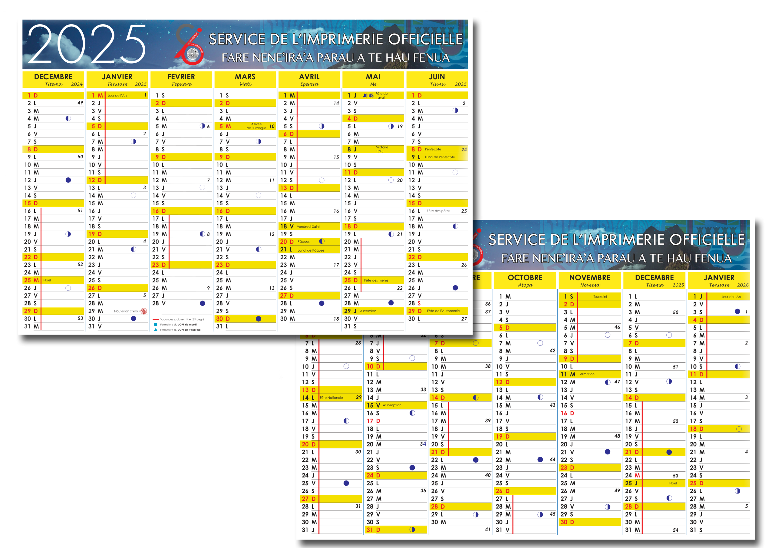 Calendrier 2025 — Éphéméride